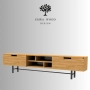 Szafka RTV-84 Drewno Lite Dąb Loft Lakier Rozmiary od 100 cm do 200 cm PREMIUM